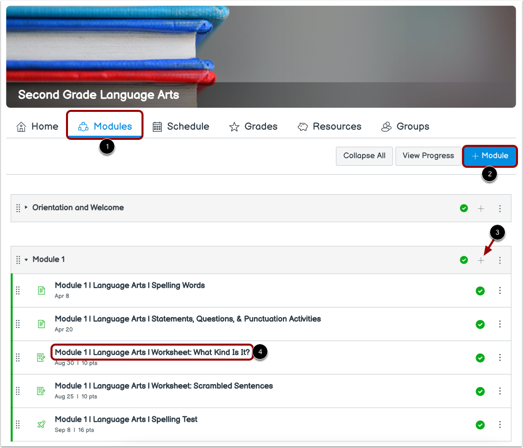 View Subject Modules