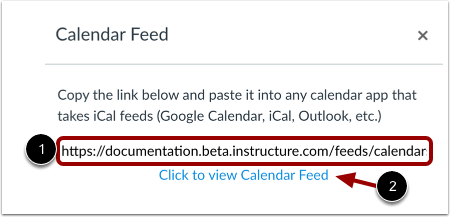 Copy Calendar Feed
