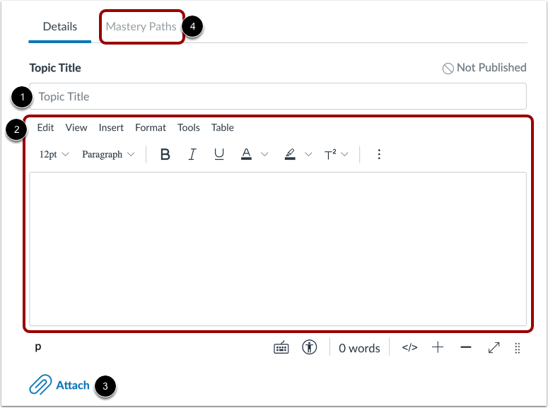 Enter Discussion Details