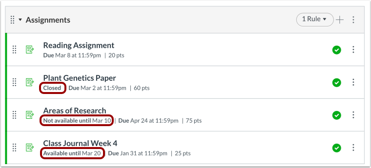 View Availability Dates