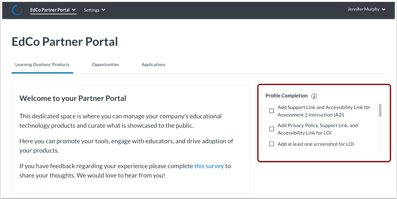 View Profile Completion Checklist