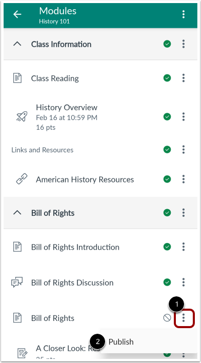 Publish and Unpublish Individual Module Items