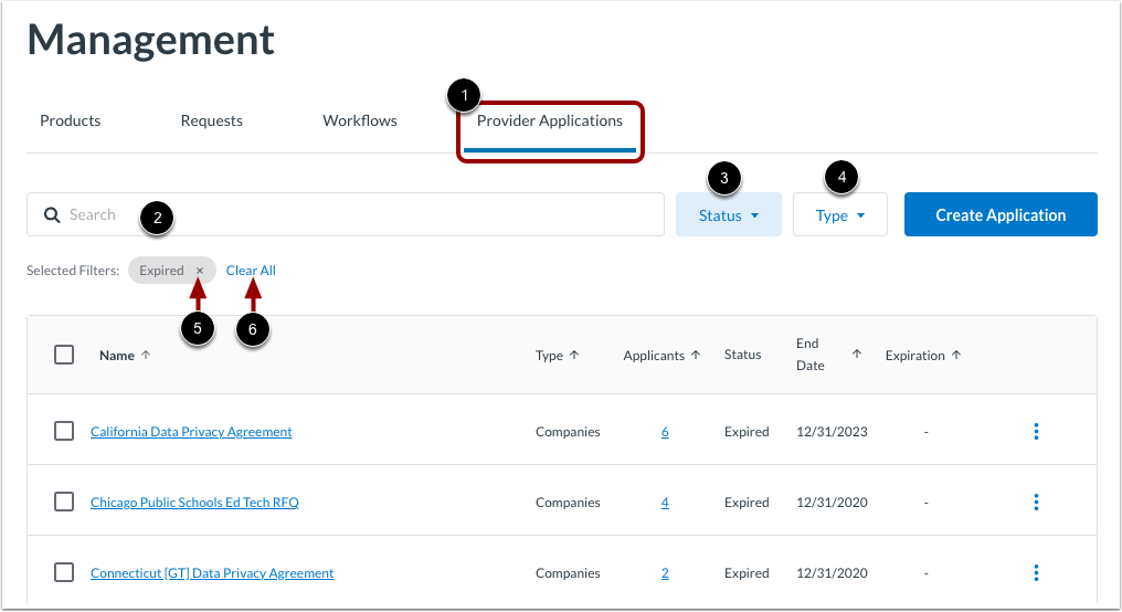 View Provider Applications