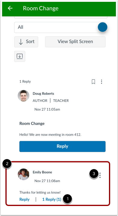 View Inline Announcement Thread Replies