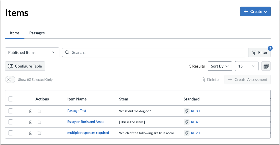 View Item in Destination Bank
