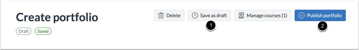Save and Publish Portfolio