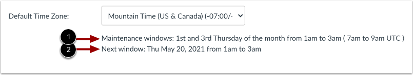 View Maintenance Window