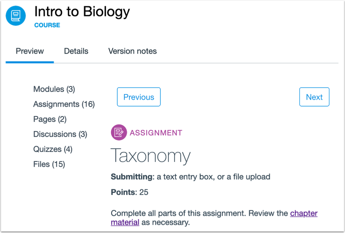 Preview Course Content