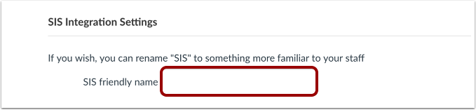 Set SIS Friendly Name