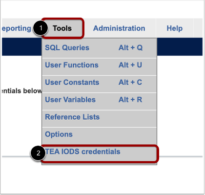 Manage TEA IODS Credentials
