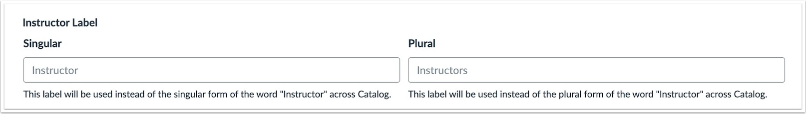 View Default Instructor Label Field