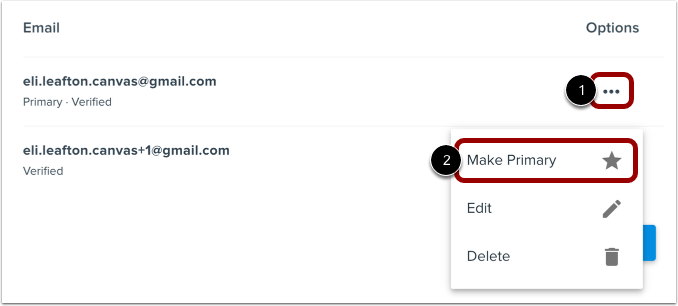 Update Primary Email