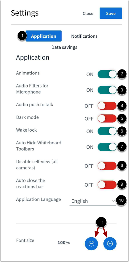 View Application Settings
