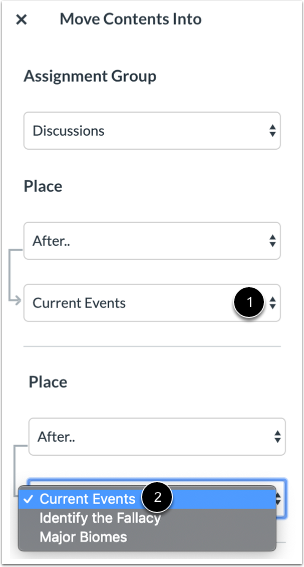 Place Before or After