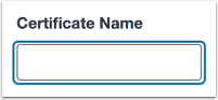 Add Certificate Name