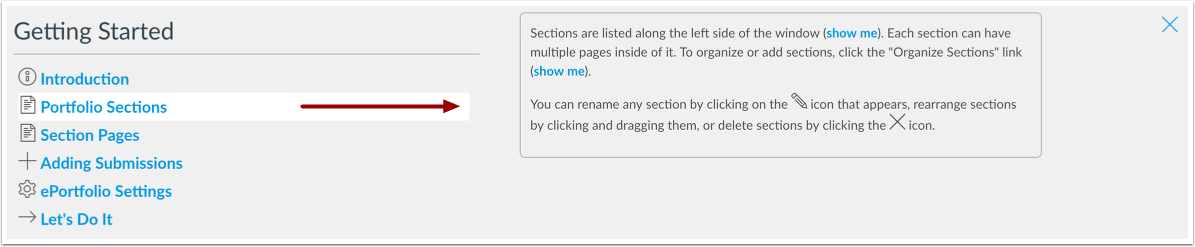 View Portfolio Sections