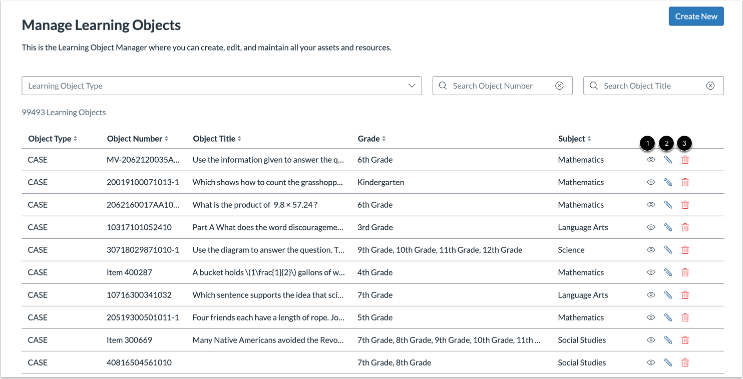 Manage Learning Objects