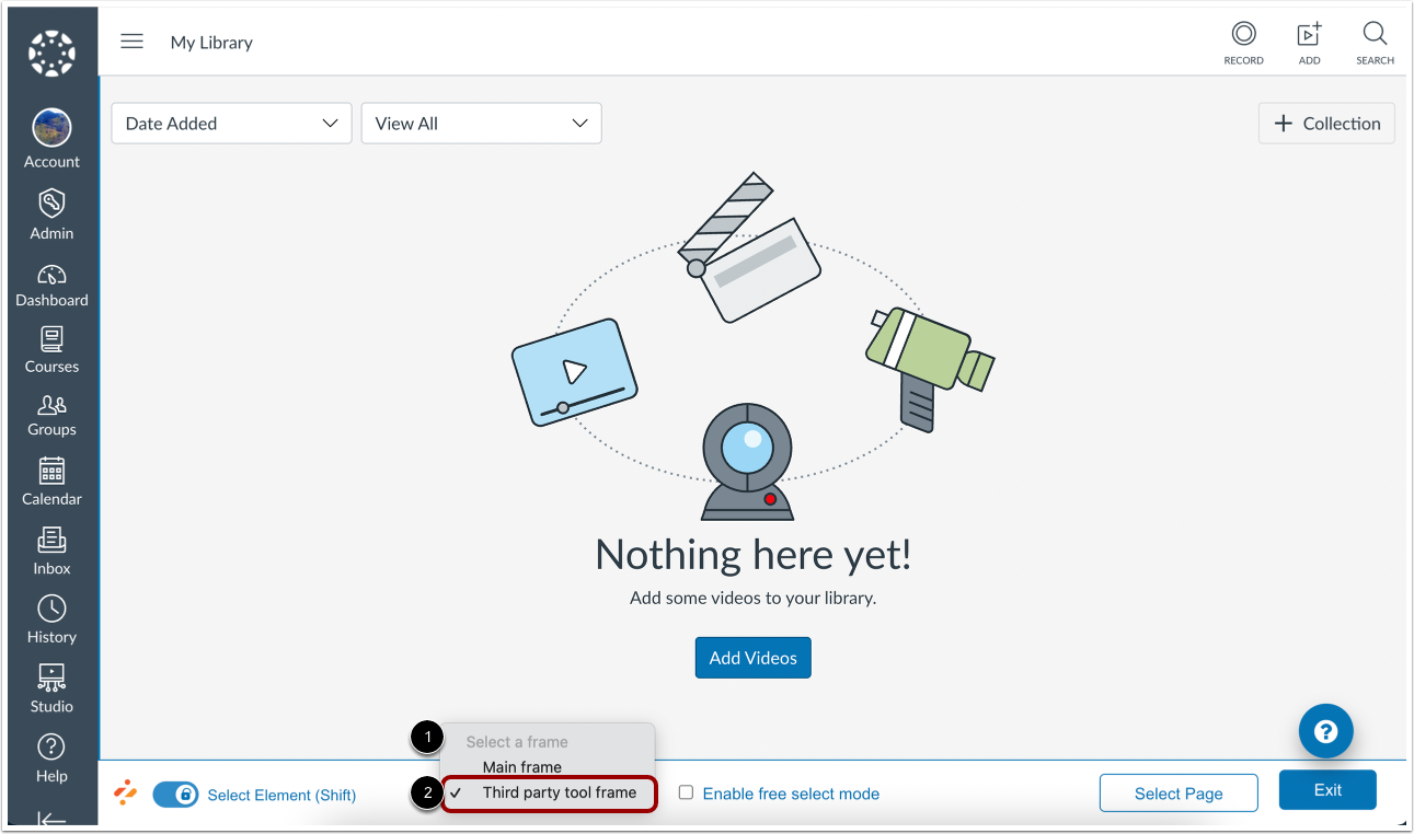 Select Inline Editor Frame