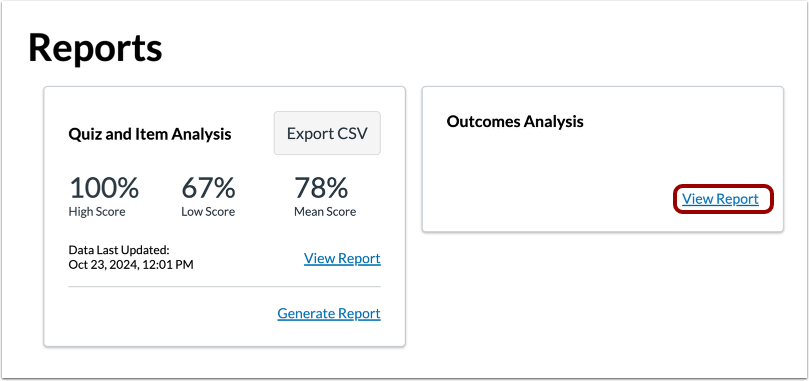Open Outcomes Analysis