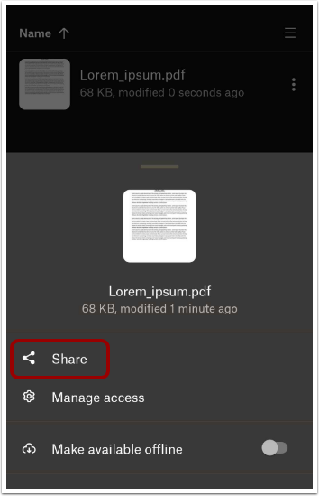 Share Dropbox File