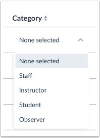 View User Categories