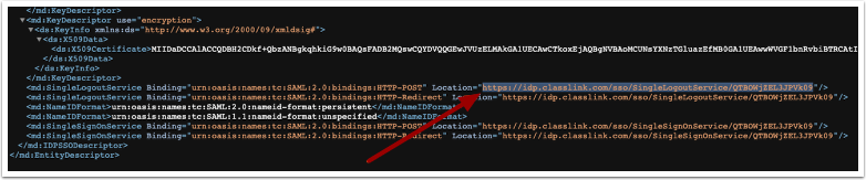 Copy Identity Provider Logout URL