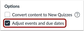 Adjust Events and Due Dates