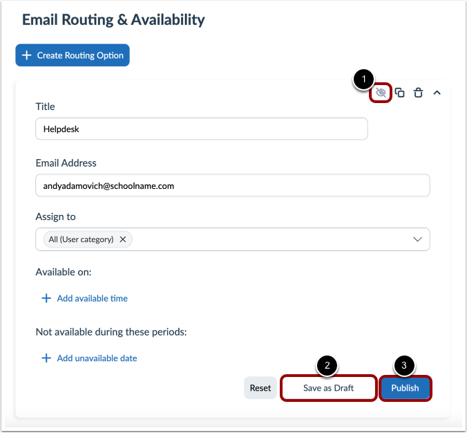View Unpublished contact Option