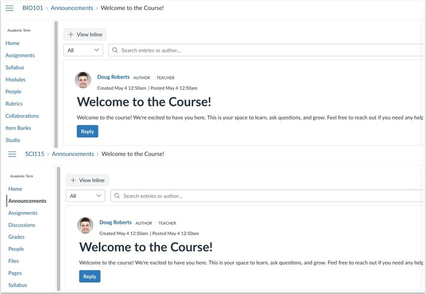 How do I post an announcement to multiple courses using the IgniteAI ...