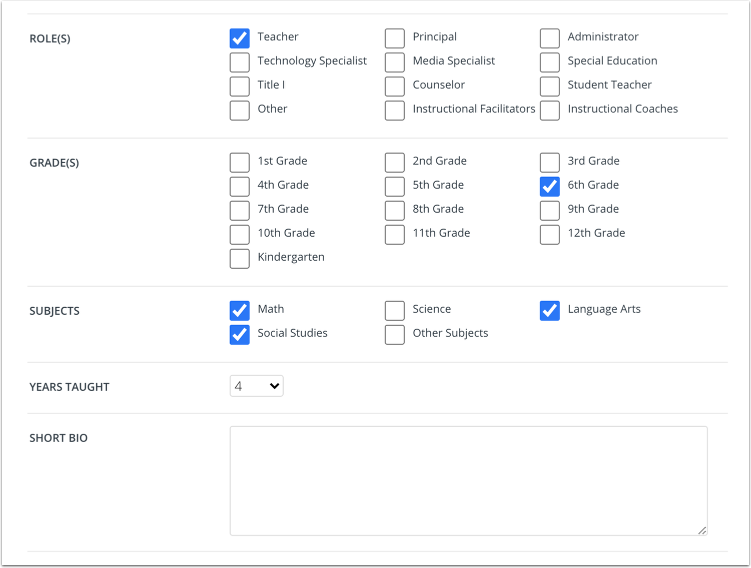 Add Teaching Experience