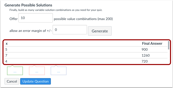 View Possible Solutions