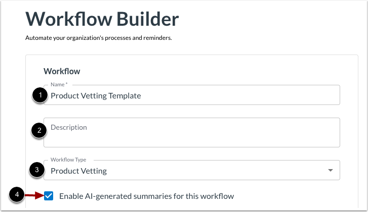 Enter Workflow Details
