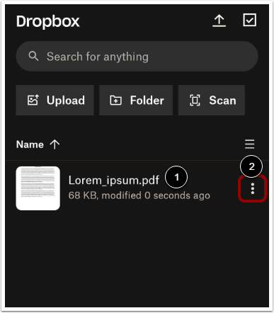 Submit from Doropbox App