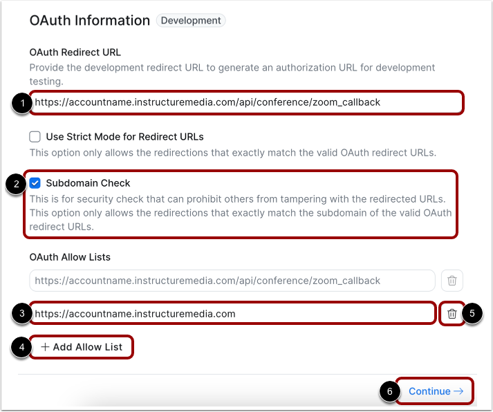 Add Redirect and Allow URLs