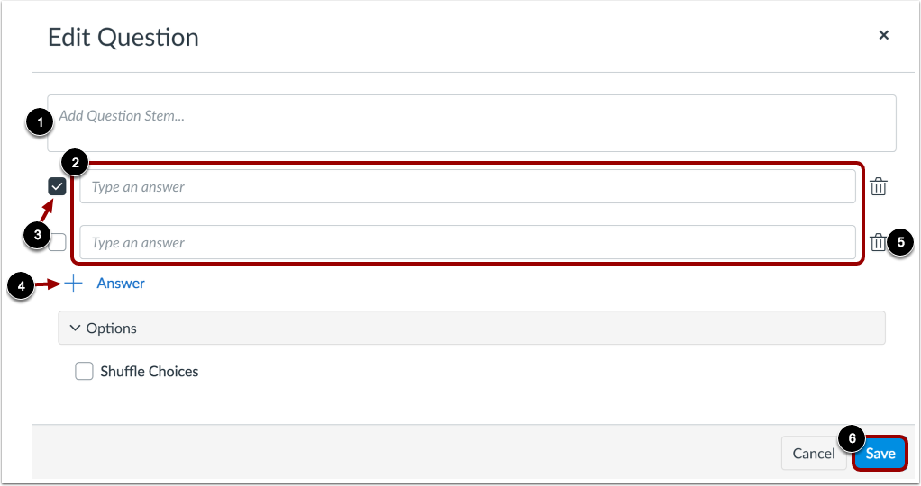 Edit Multiple Choice Question Details