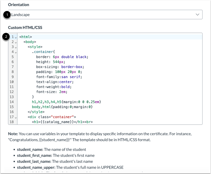 How do I create a custom template for a certificate of completion for a ...