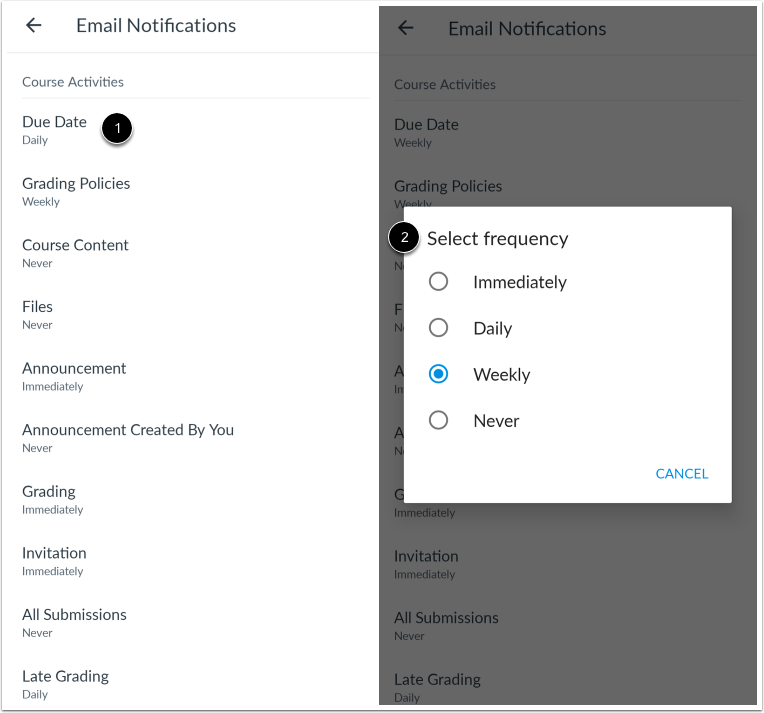 Set Email Notification Preferences