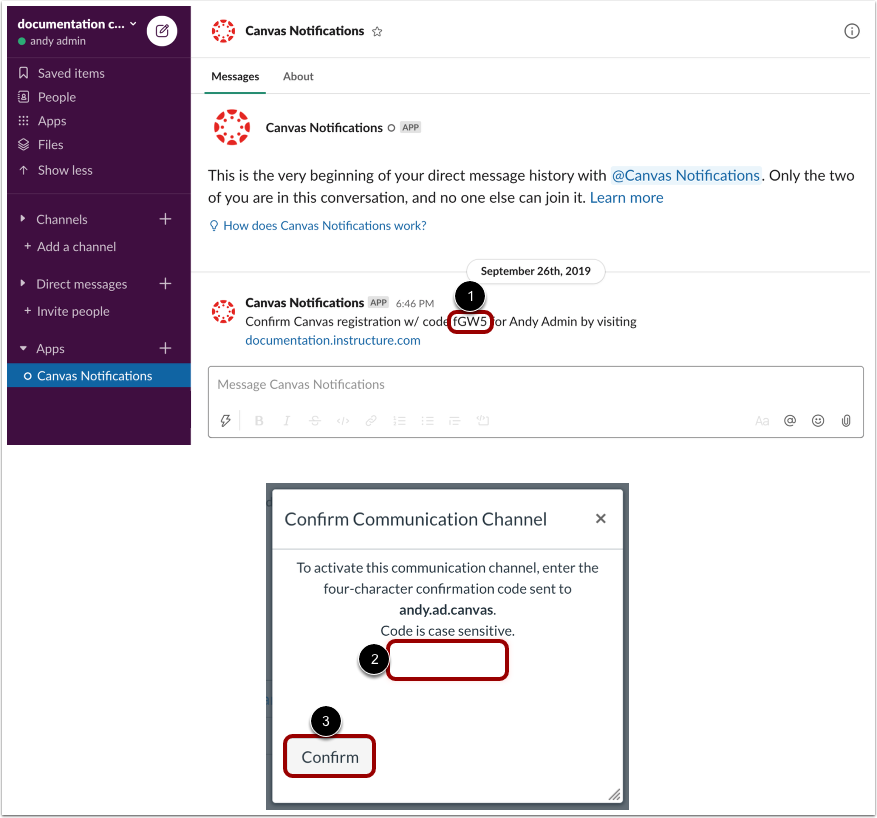 Confirm Communication Channel