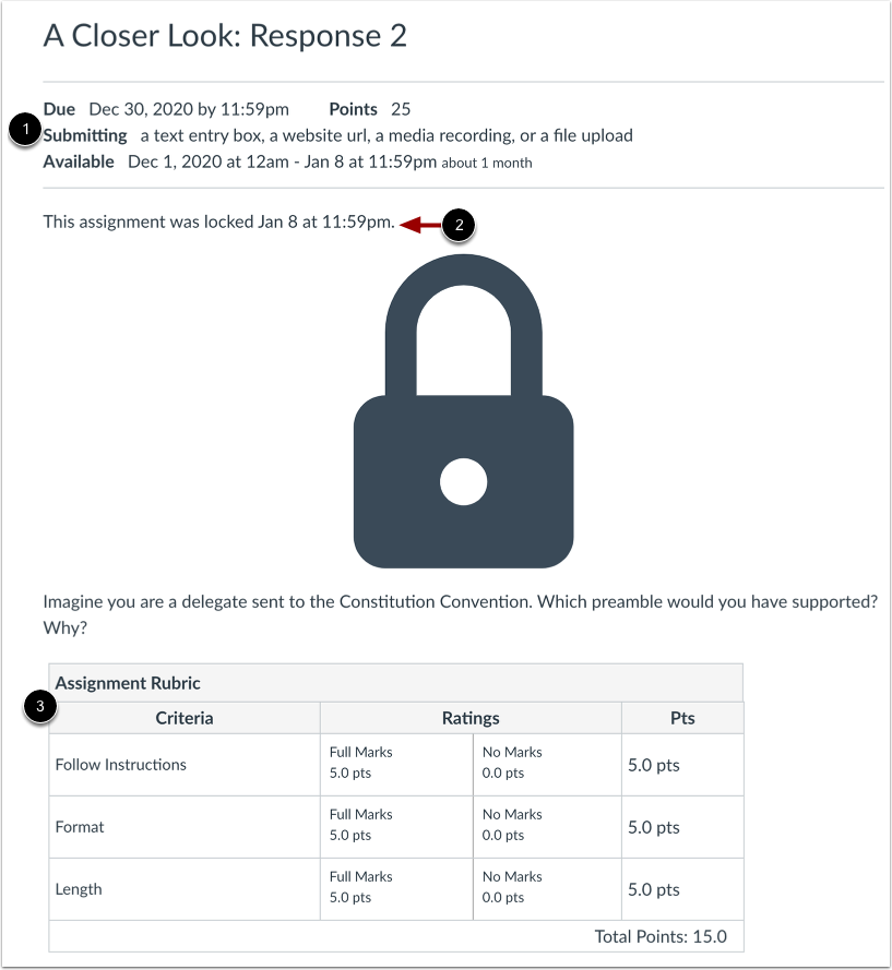 View Closed Assignment