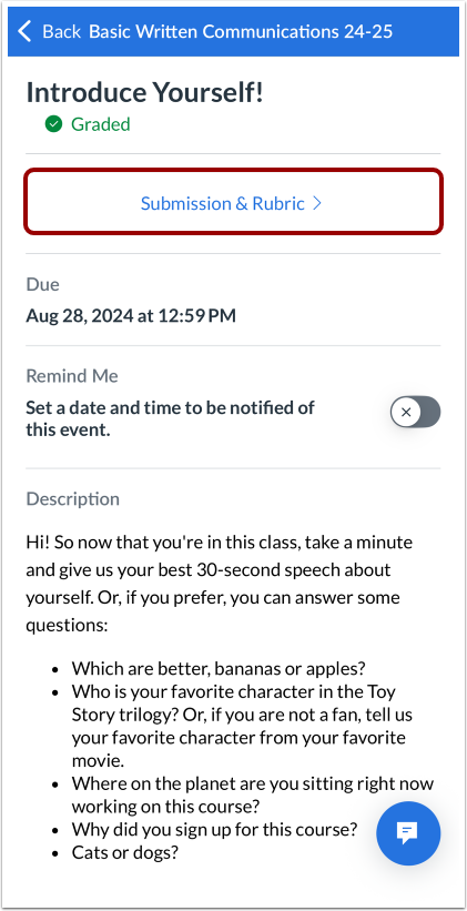 View Submission Feedback