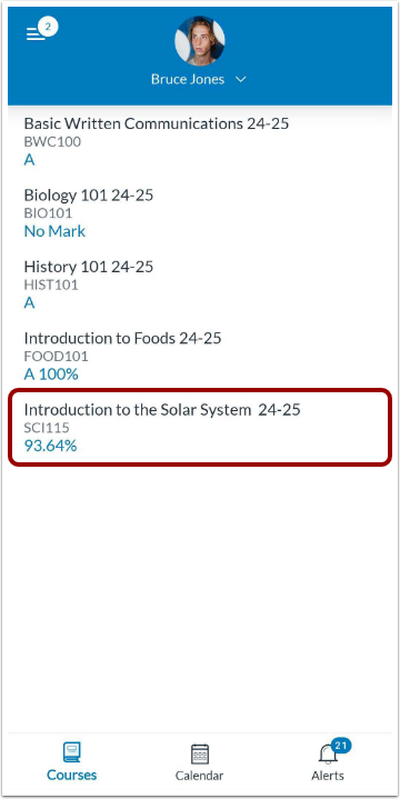 Set Reminder from Course Page