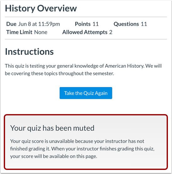 Unavailable Quiz Results