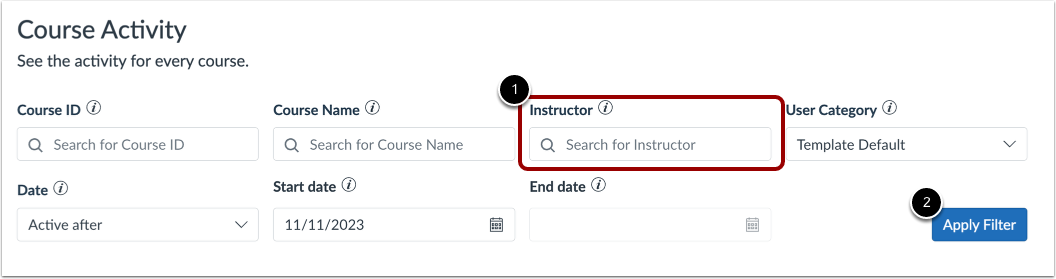 Search for Instructors