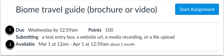 View Assignment with Availability Dates