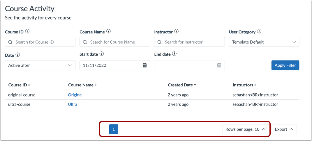 View Filtered Search