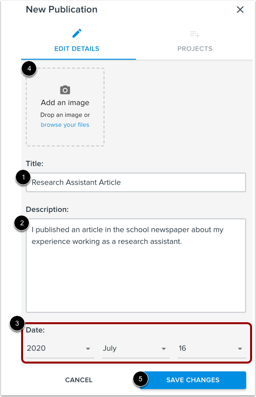 Add Publication Details