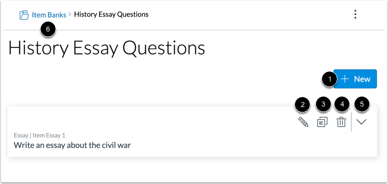 Manage Item Bank Items