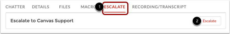 View Escalate Tab