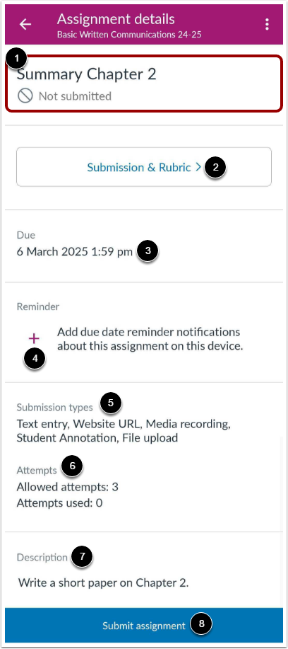 View Assignment Details