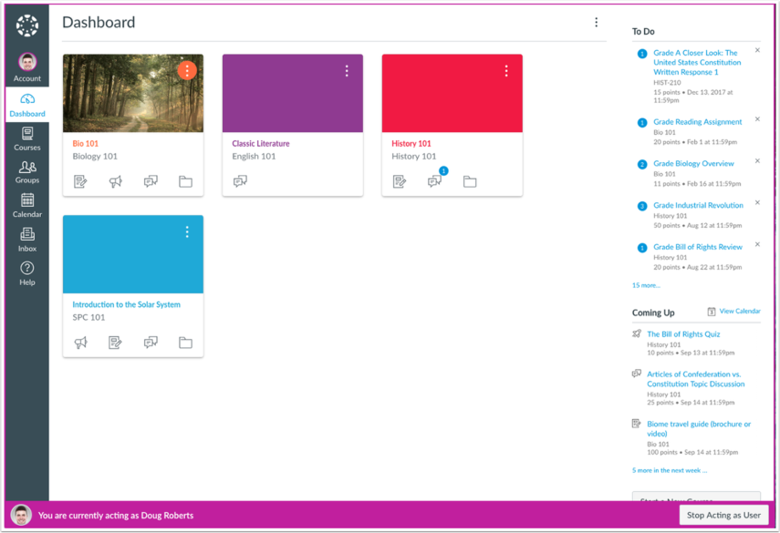 How do I act as another user in an account? - Instructure Community